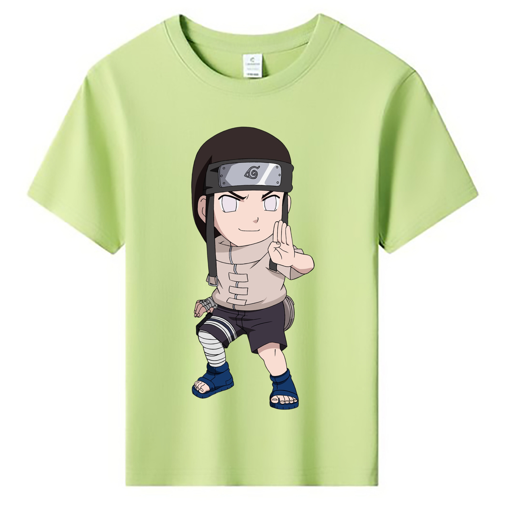 （画像用） NARUTO -ナルト- 日向ネジ Hyūga Neji 綿100％キッズTシャツ（フロントプリント）